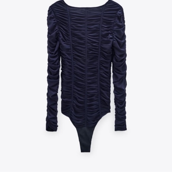 Zara Draped Tulle Bodysuit - Picture 3 of 4